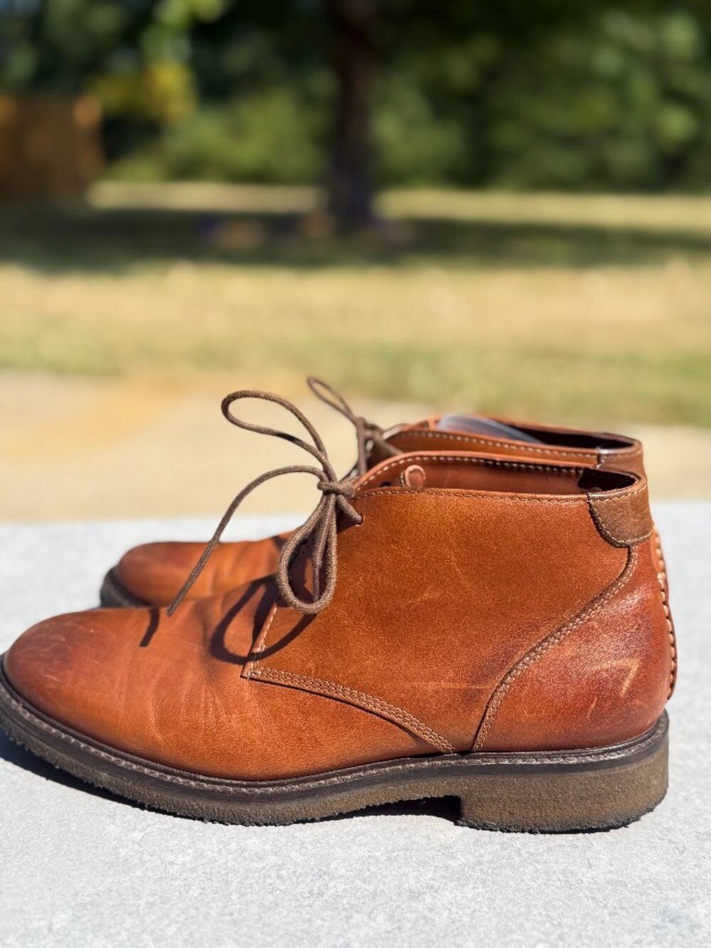 Johnston Murphy Mens 8M Brown Leather Chukka Boots Quiet Luxury Old Money 4178